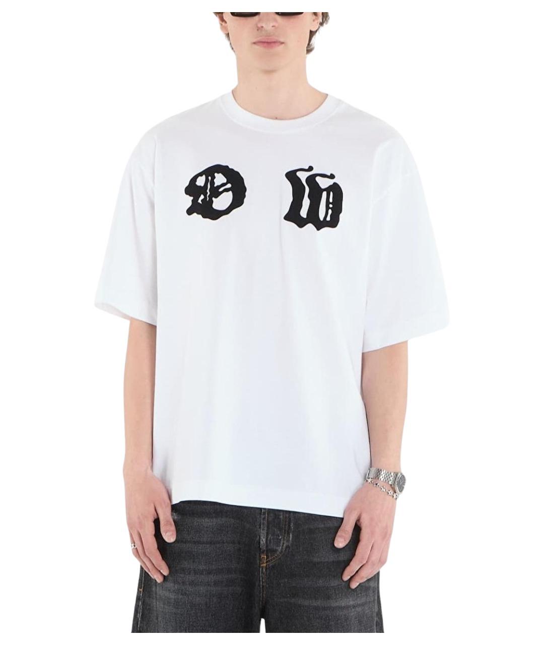 OFF-WHITE Белая хлопковая футболка, фото 1