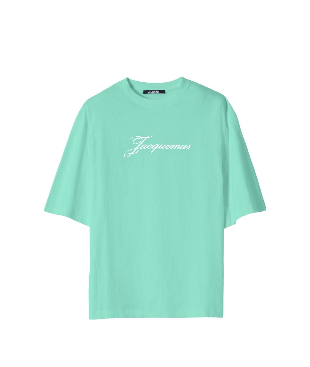 JACQUEMUS Зеленая хлопковая футболка, фото 1