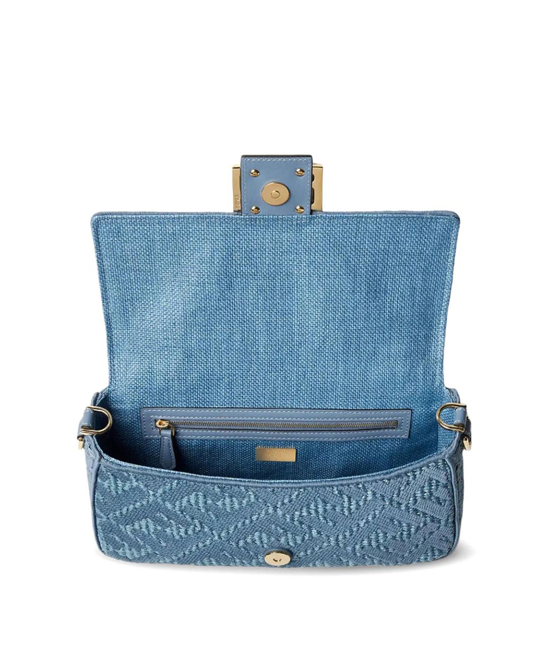 FENDI Голубая плетеная сумка через плечо, фото 5