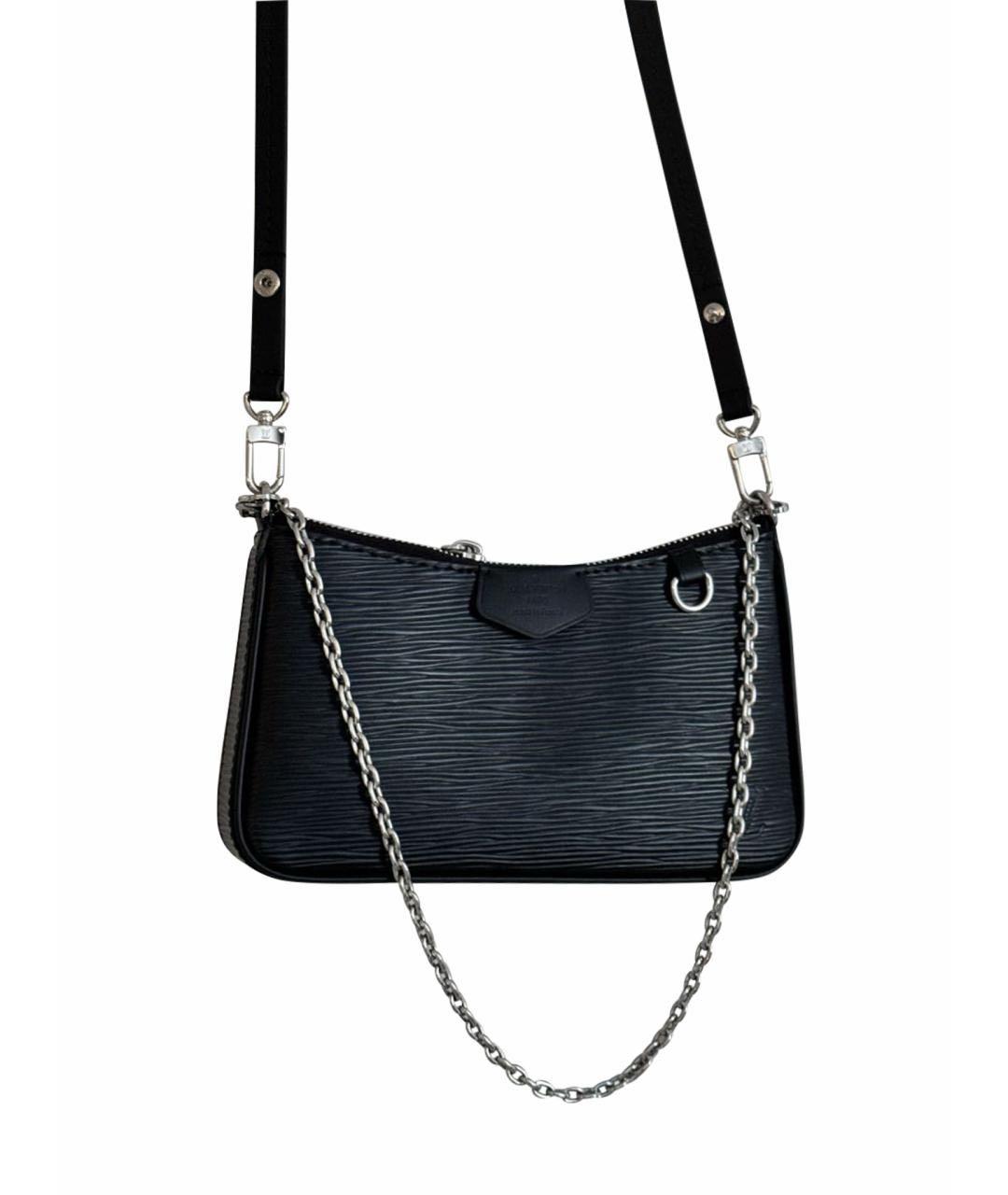 LOUIS VUITTON Черная кожаная сумка на плечо, фото 2