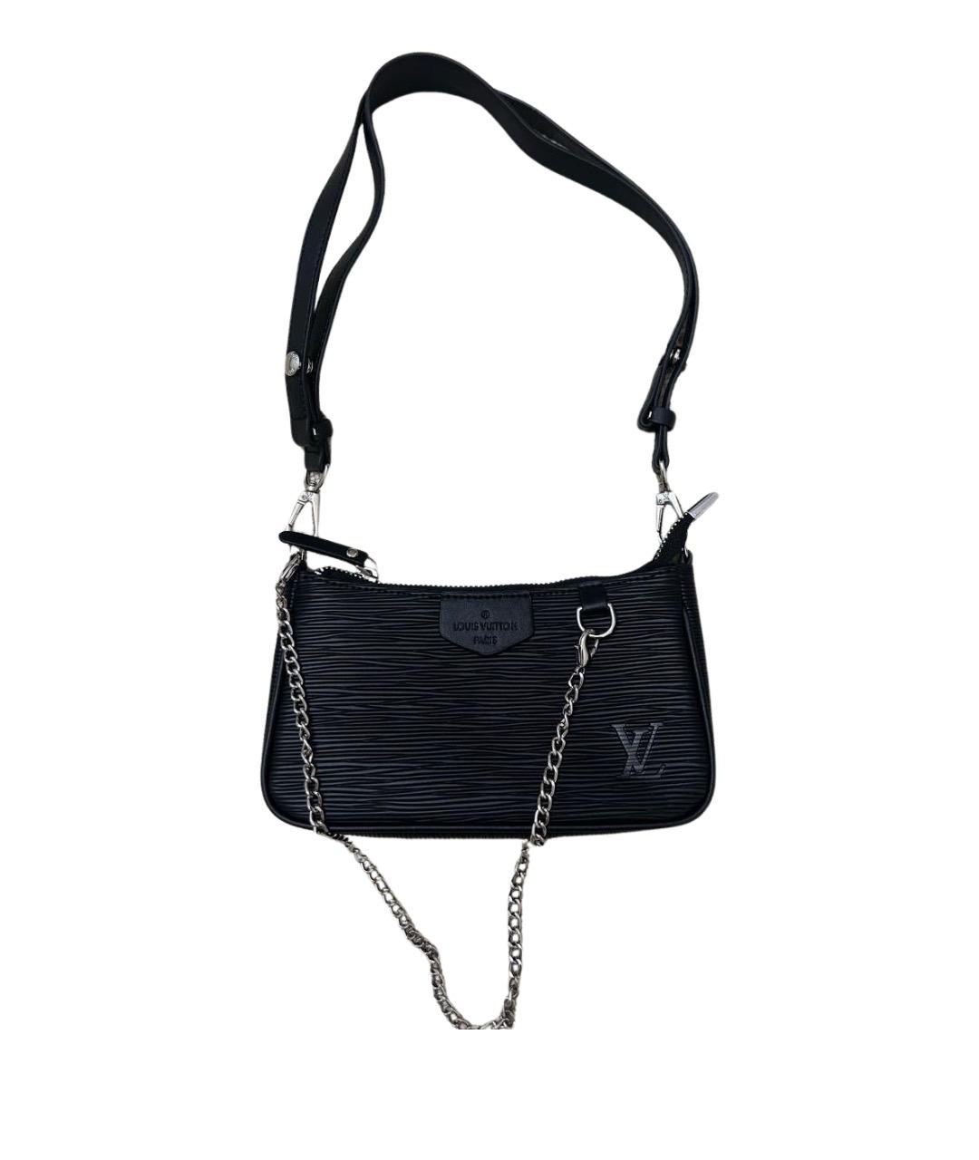 LOUIS VUITTON Черная кожаная сумка на плечо, фото 1