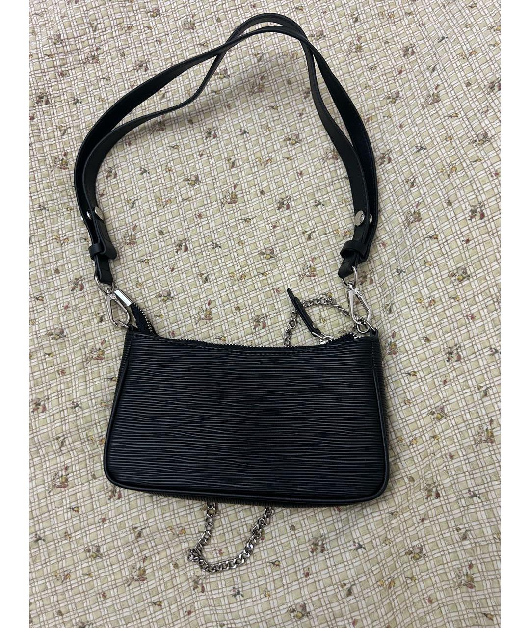 LOUIS VUITTON Черная кожаная сумка на плечо, фото 3