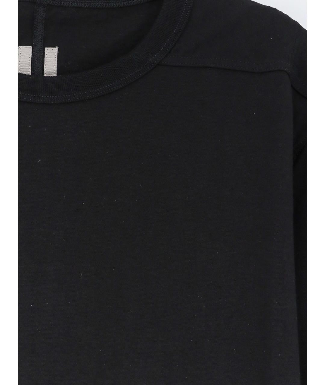 RICK OWENS Черная хлопковая футболка, фото 3