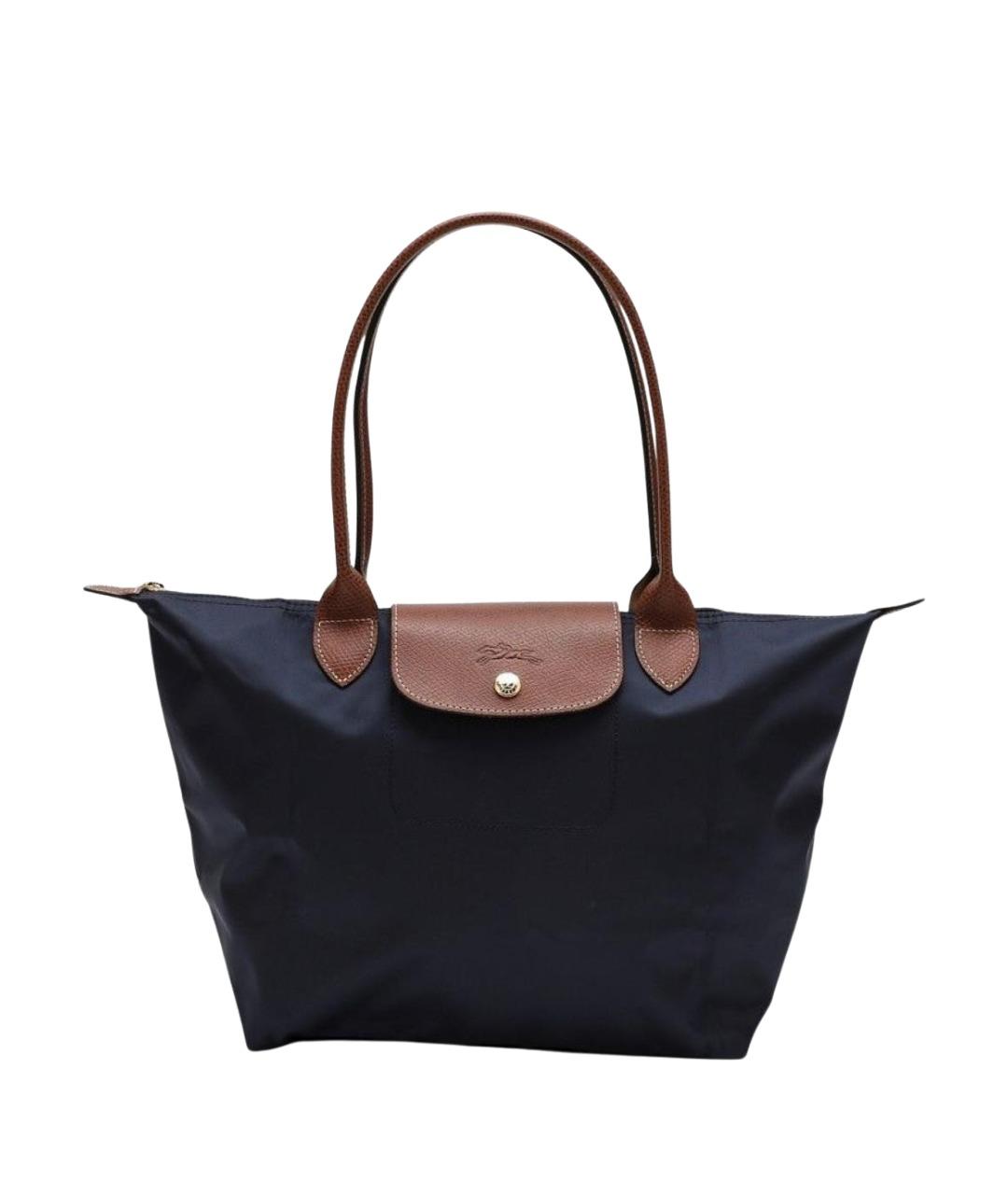 LONGCHAMP Темно-синяя тканевая сумка тоут, фото 1