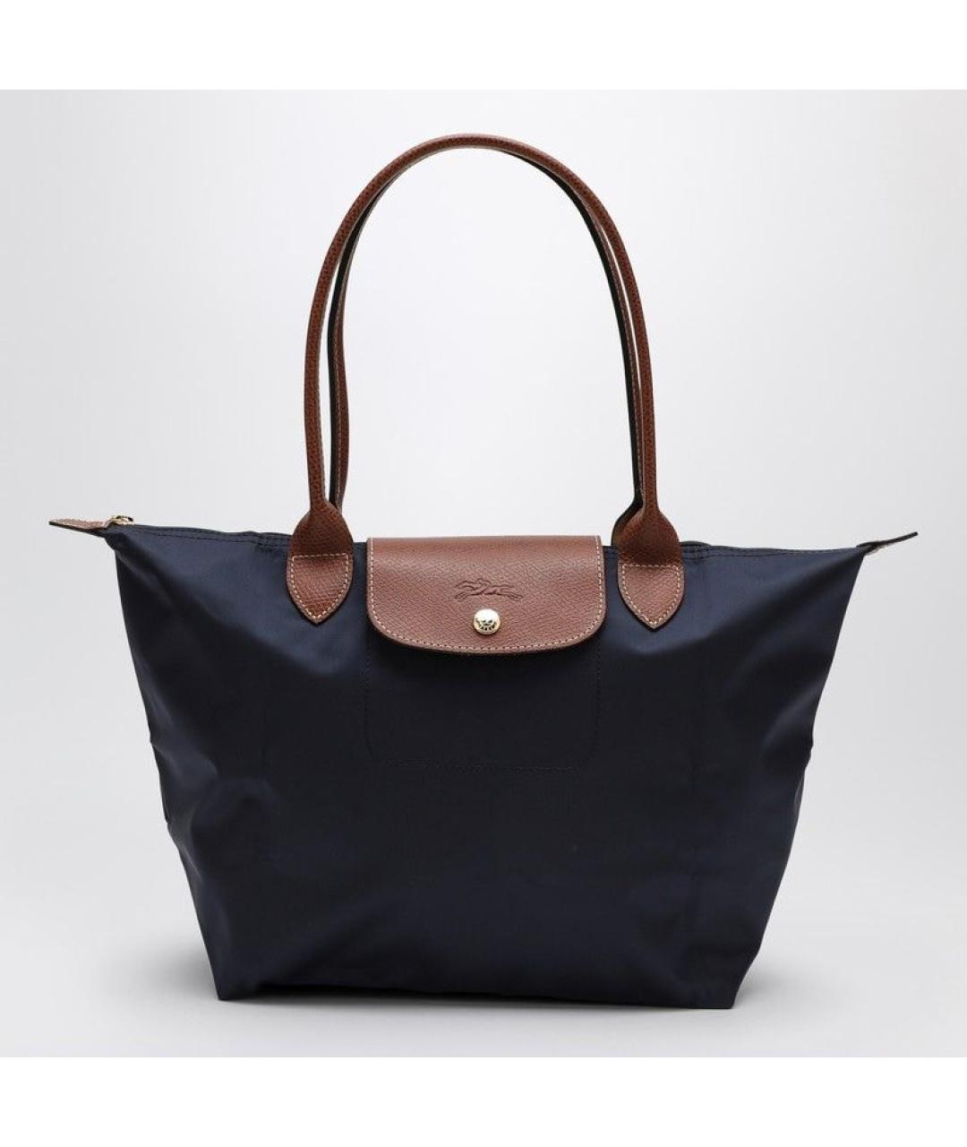 LONGCHAMP Темно-синяя тканевая сумка тоут, фото 6