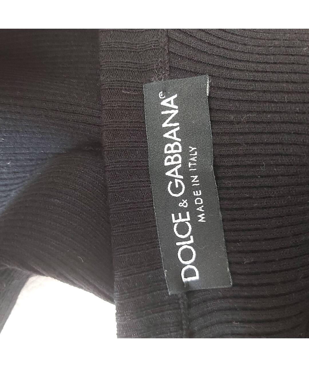 DOLCE&GABBANA Черная хлопко-эластановая футболка, фото 2