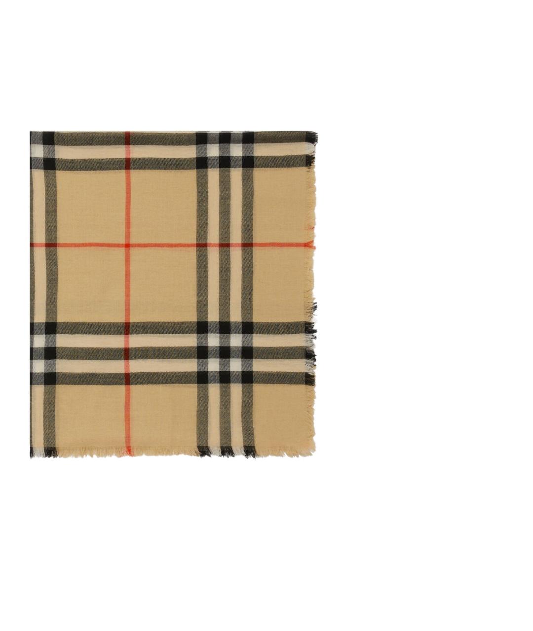 BURBERRY Бежевый шерстяной шарф, фото 5