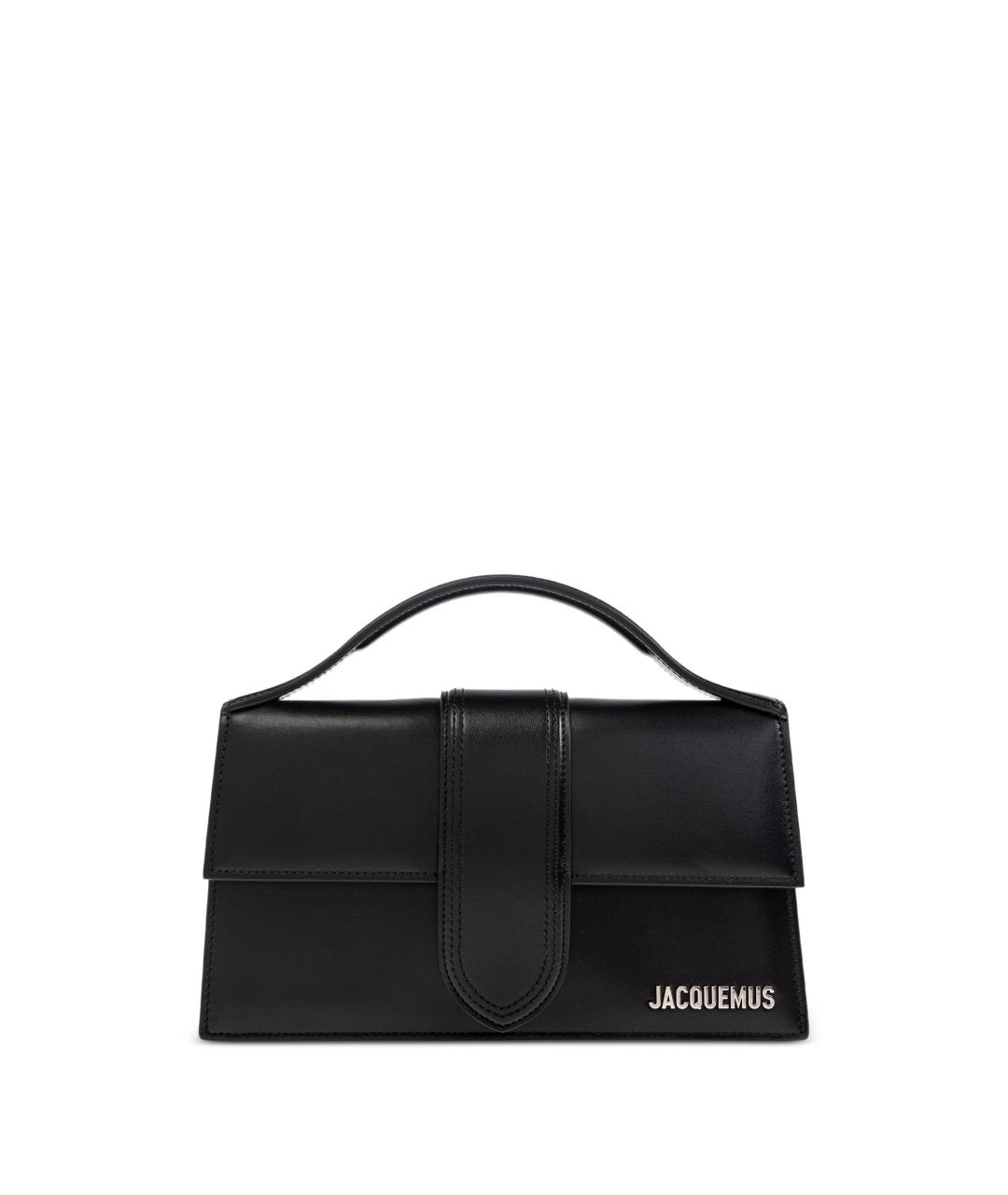 JACQUEMUS Черная кожаная сумка через плечо, фото 1