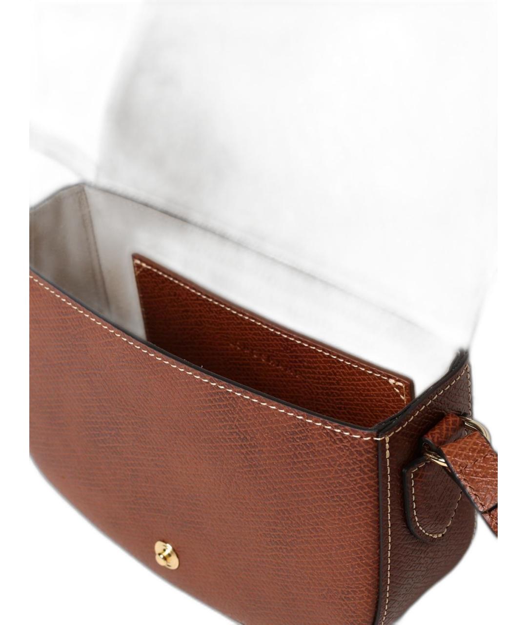 LONGCHAMP Коричневая кожаная сумка через плечо, фото 3