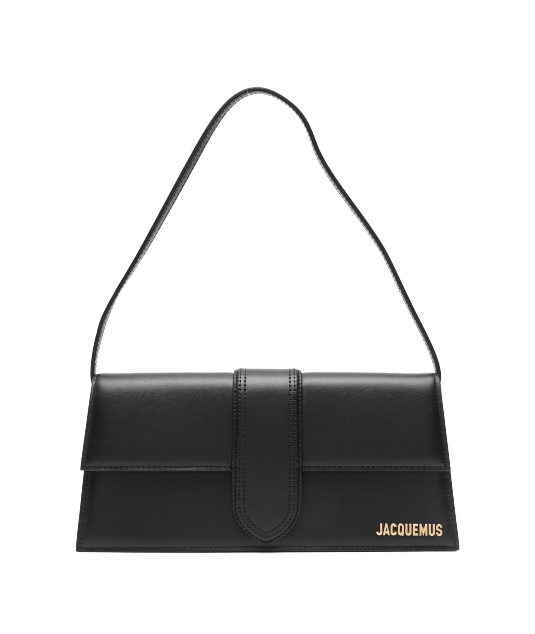 JACQUEMUS Черная кожаная сумка через плечо, фото 1