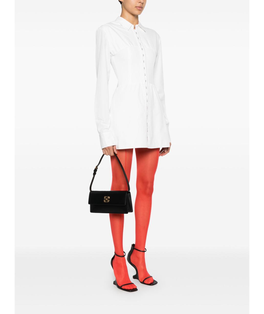 OFF-WHITE Черная кожаная сумка через плечо, фото 5