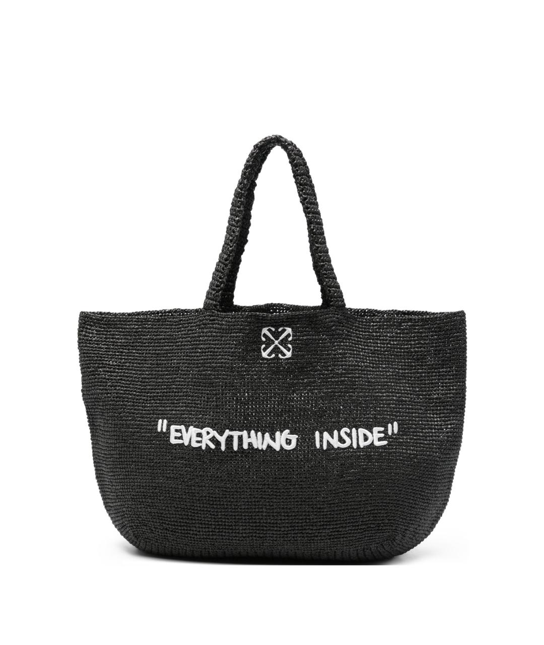 OFF-WHITE Черная сумка тоут из искусственной кожи, фото 1