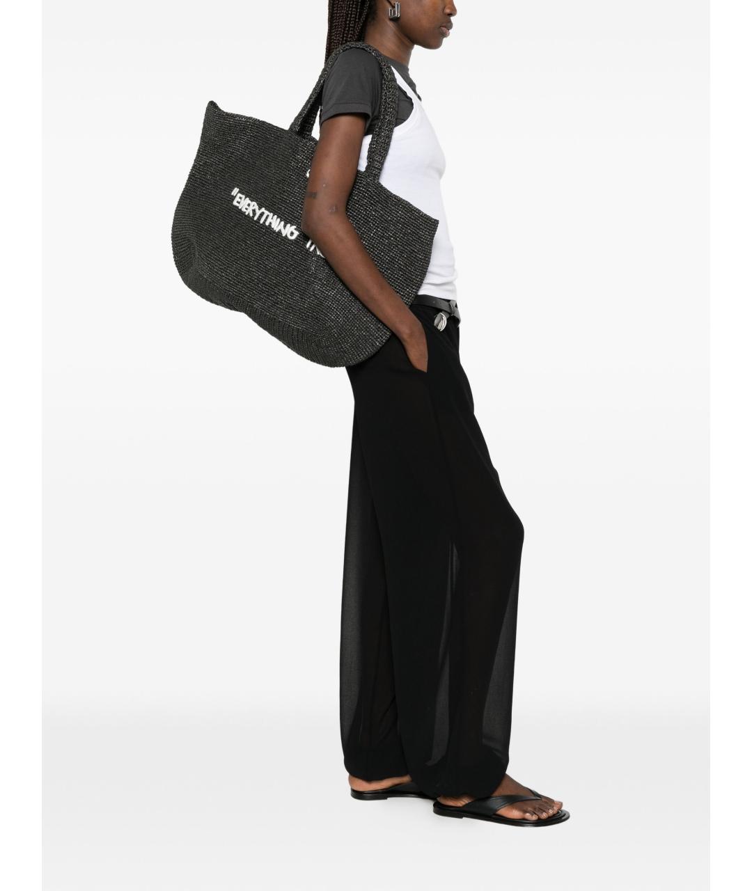 OFF-WHITE Черная сумка тоут из искусственной кожи, фото 2