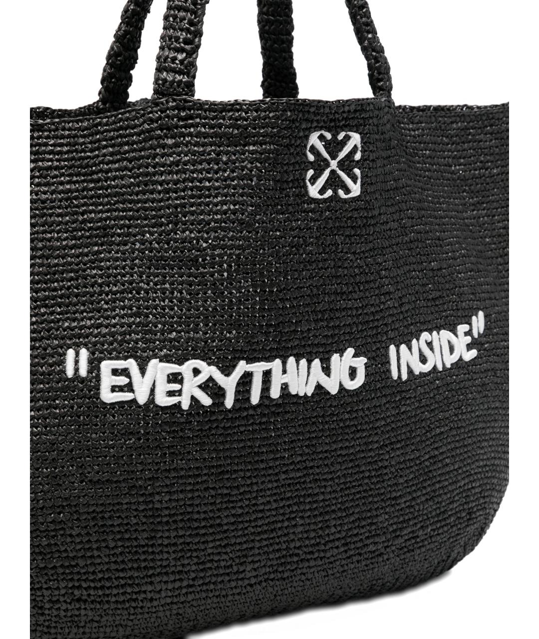 OFF-WHITE Черная сумка тоут из искусственной кожи, фото 3