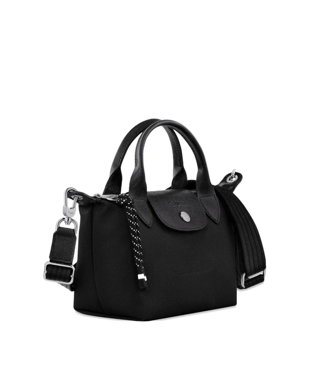 LONGCHAMP Черная синтетическая сумка с короткими ручками, фото 3