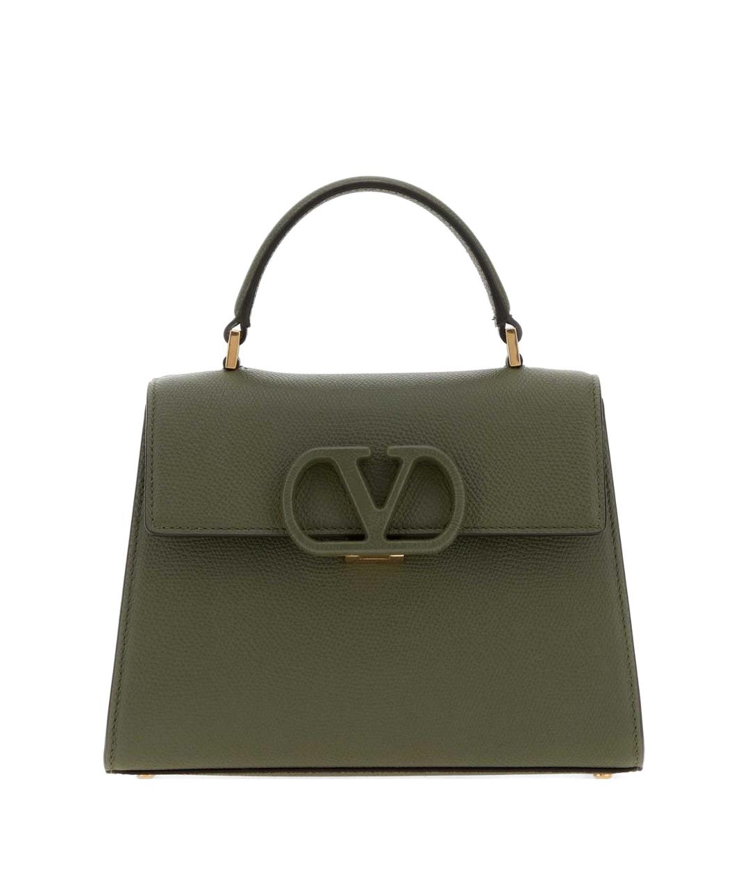 VALENTINO Зеленая кожаная сумка тоут, фото 1