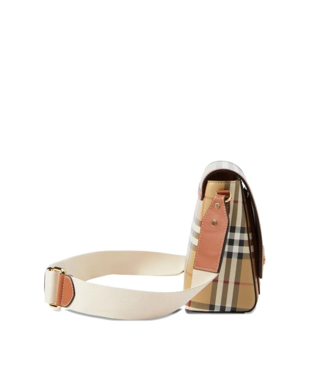BURBERRY Бежевая сумка через плечо из искусственной кожи, фото 4