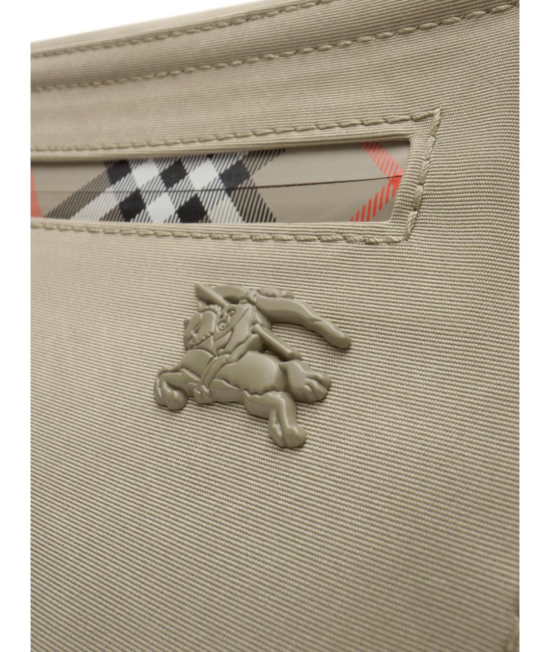 BURBERRY Серая синтетическая поясная сумка, фото 4