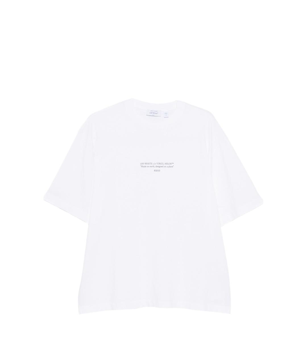 OFF-WHITE Белая хлопковая футболка, фото 1