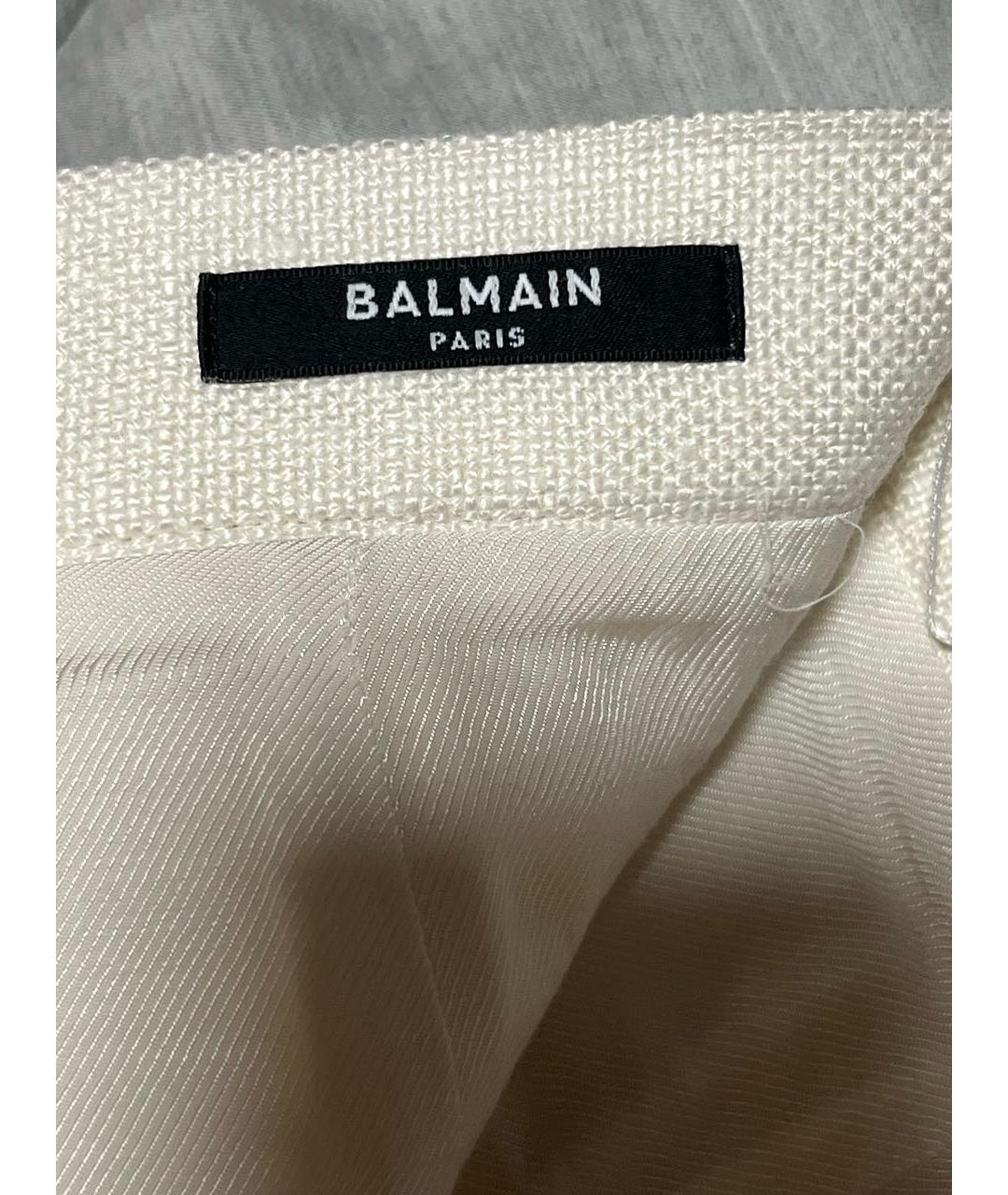 BALMAIN Бежевая вискозная юбка мини, фото 3
