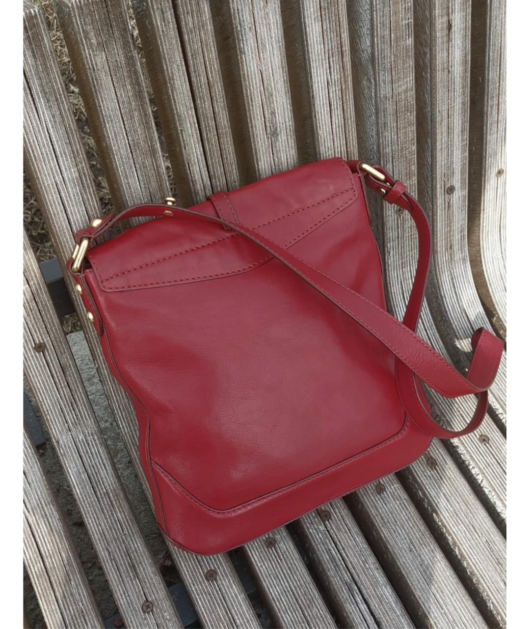 MARC BY MARC JACOBS Бордовая кожаная сумка через плечо, фото 3