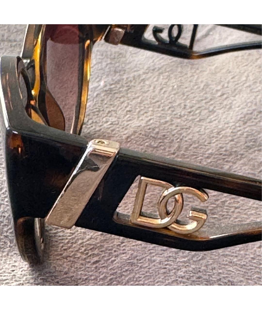 DOLCE&GABBANA Коричневые пластиковые солнцезащитные очки, фото 5