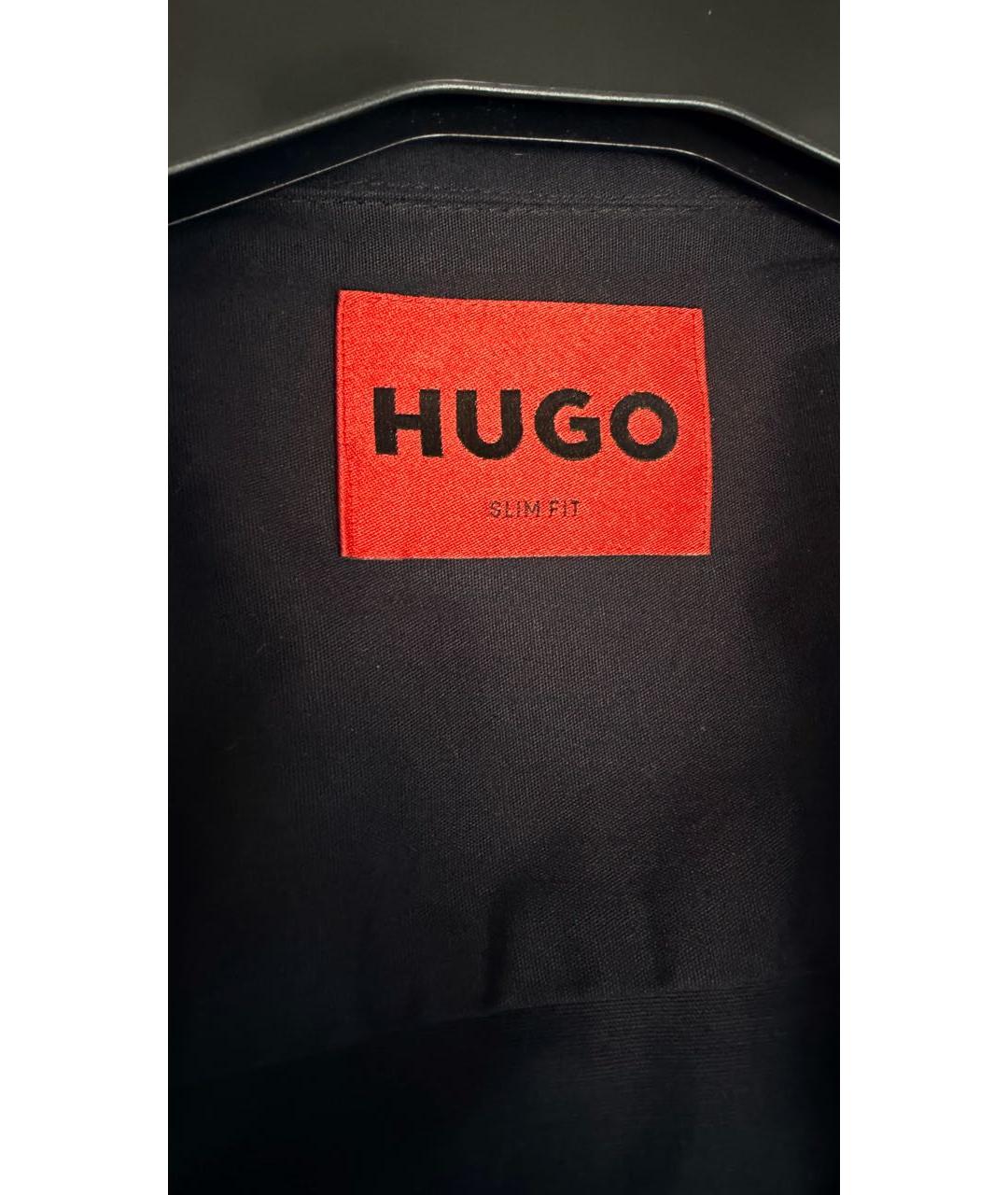 HUGO BOSS Черная хлопковая кэжуал рубашка, фото 5