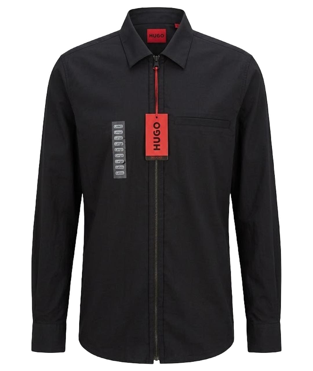 HUGO BOSS Черная хлопковая кэжуал рубашка, фото 1