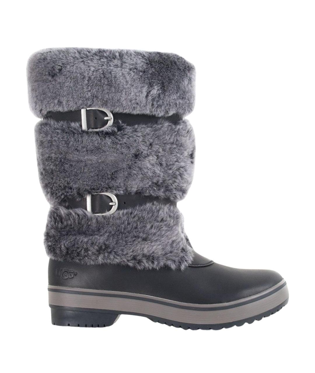 UGG Черные кожаные сапоги, фото 1