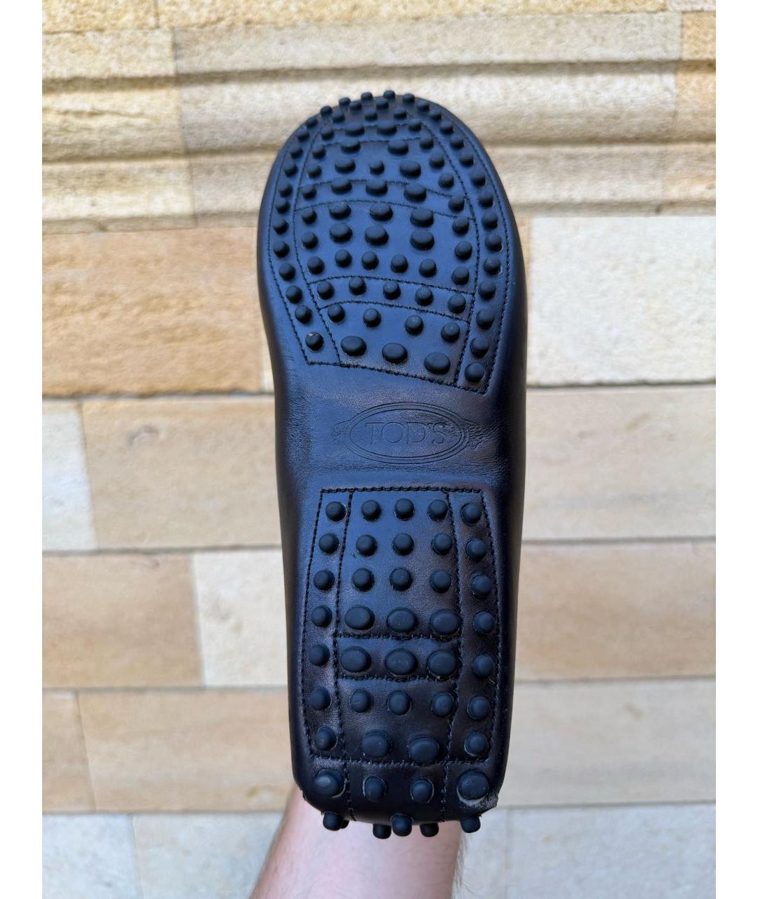 TOD'S Черные кожаные мокасины, фото 5