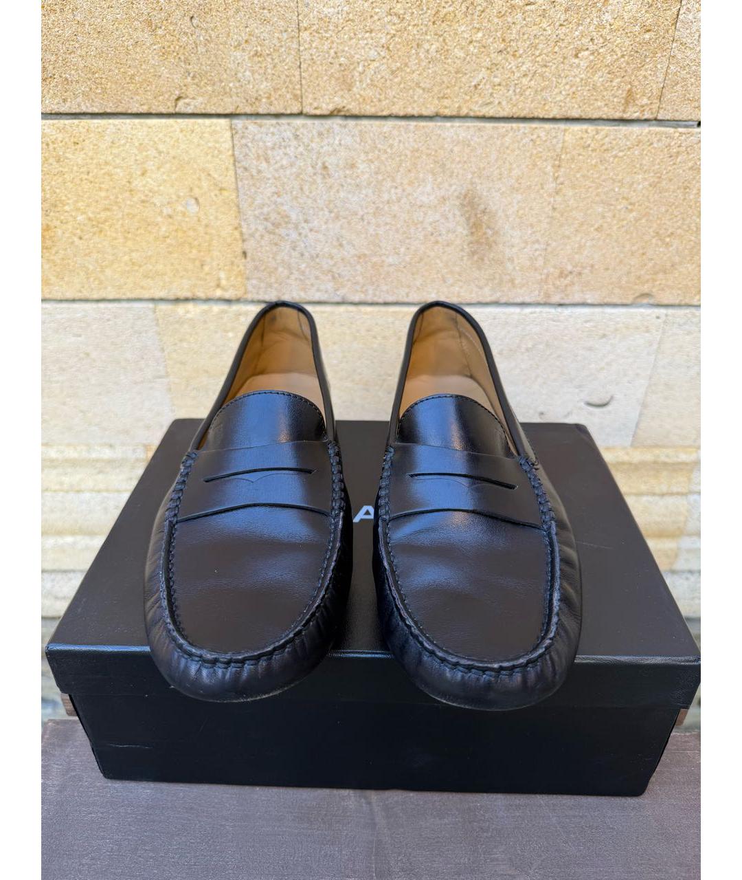 TOD'S Черные кожаные мокасины, фото 2