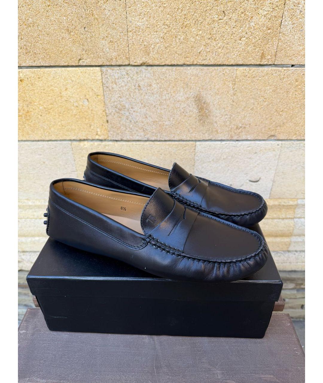 TOD'S Черные кожаные мокасины, фото 8