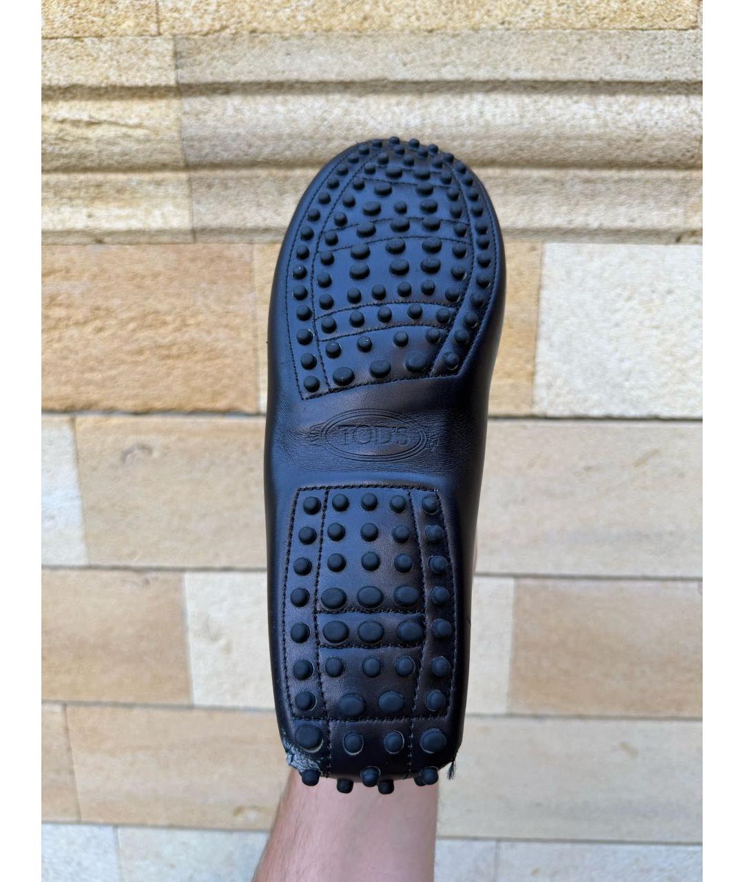 TOD'S Черные кожаные мокасины, фото 4