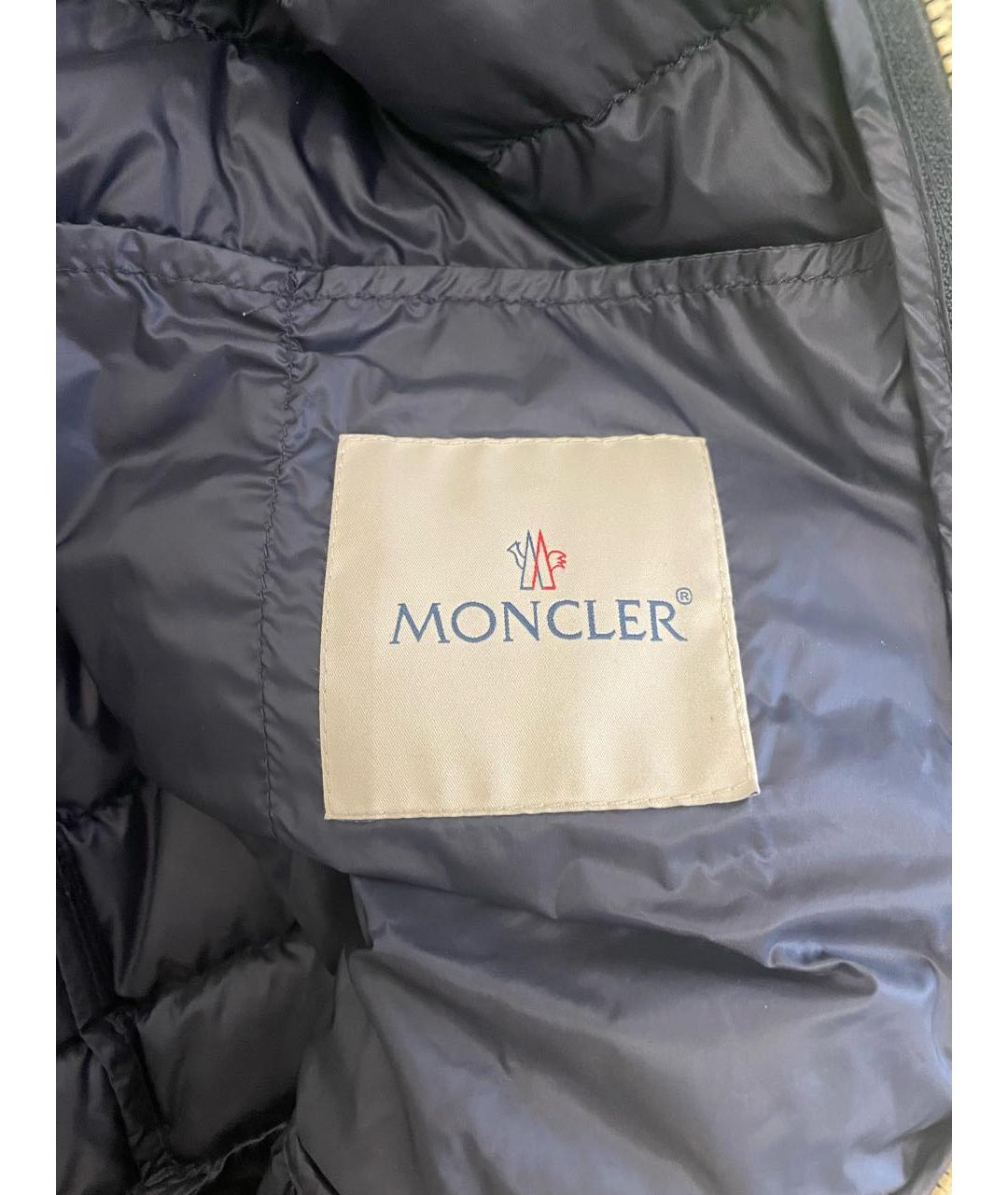 MONCLER Темно-синий полиамидовый пуховик, фото 3