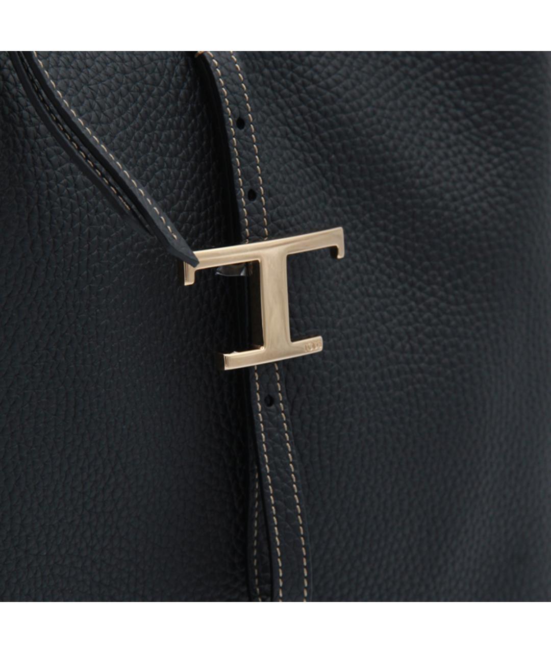 TOD'S Черная кожаная сумка тоут, фото 4