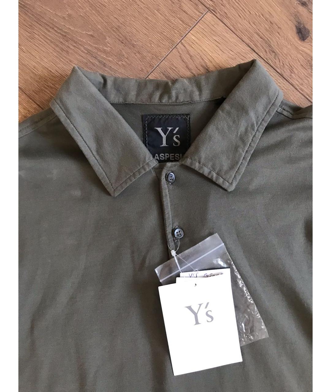 YOHJI YAMAMOTO Хаки хлопковое поло с длинным рукавом, фото 2