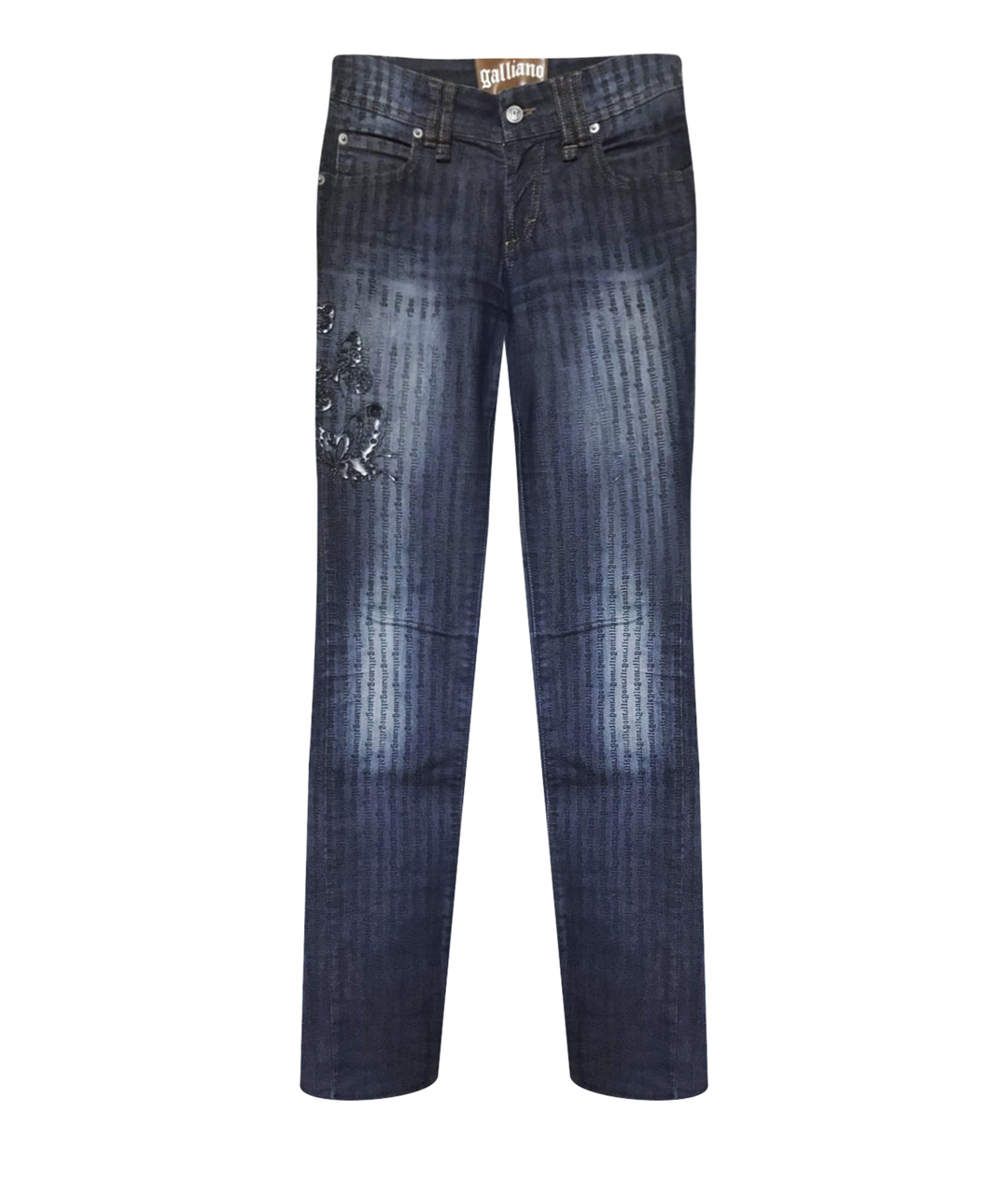 JOHN GALLIANO Темно-синие хлопко-эластановые прямые джинсы, фото 1