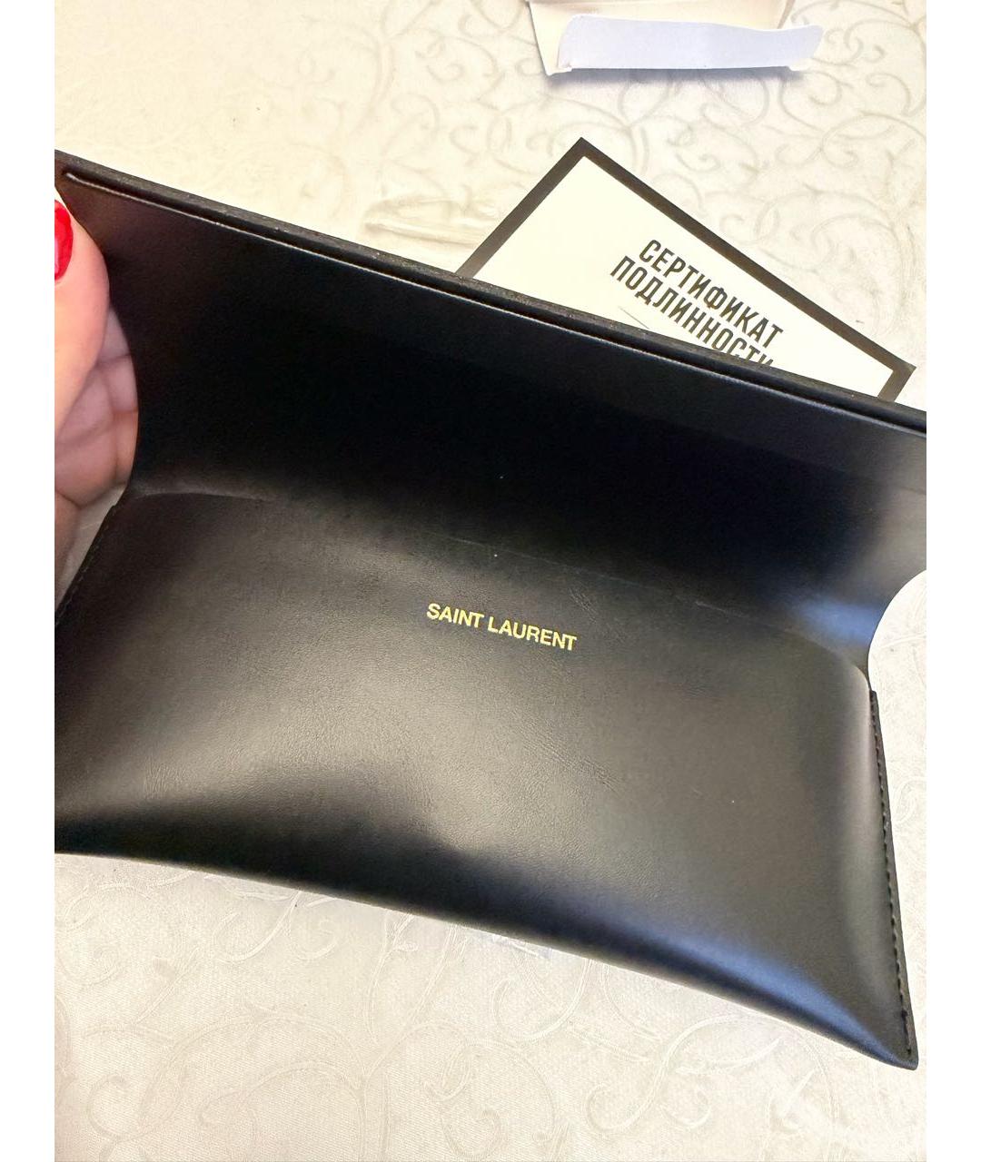 SAINT LAURENT Черные пластиковые солнцезащитные очки, фото 6