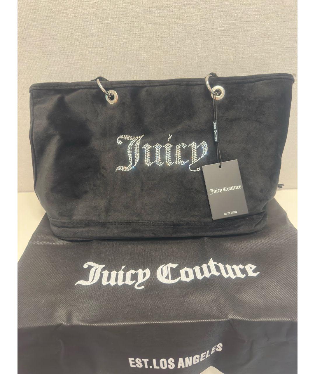 JUICY COUTURE Черная бархатная сумка с короткими ручками, фото 7