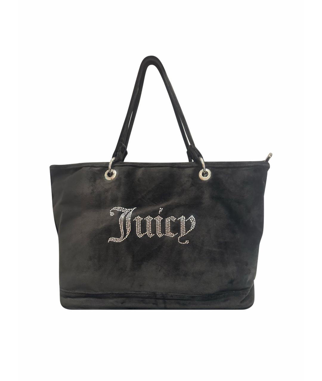 JUICY COUTURE Черная бархатная сумка с короткими ручками, фото 1