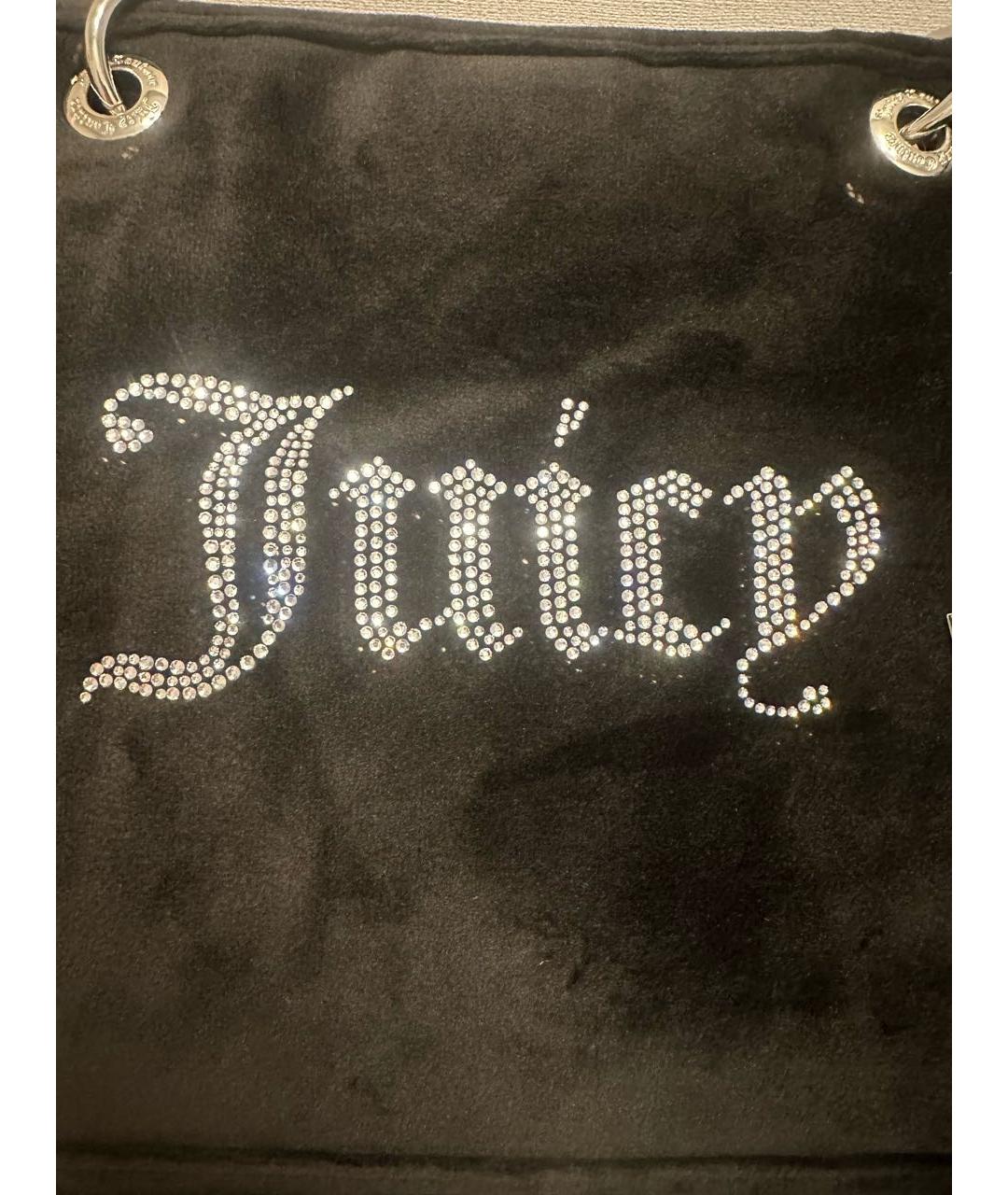 JUICY COUTURE Черная бархатная сумка с короткими ручками, фото 3