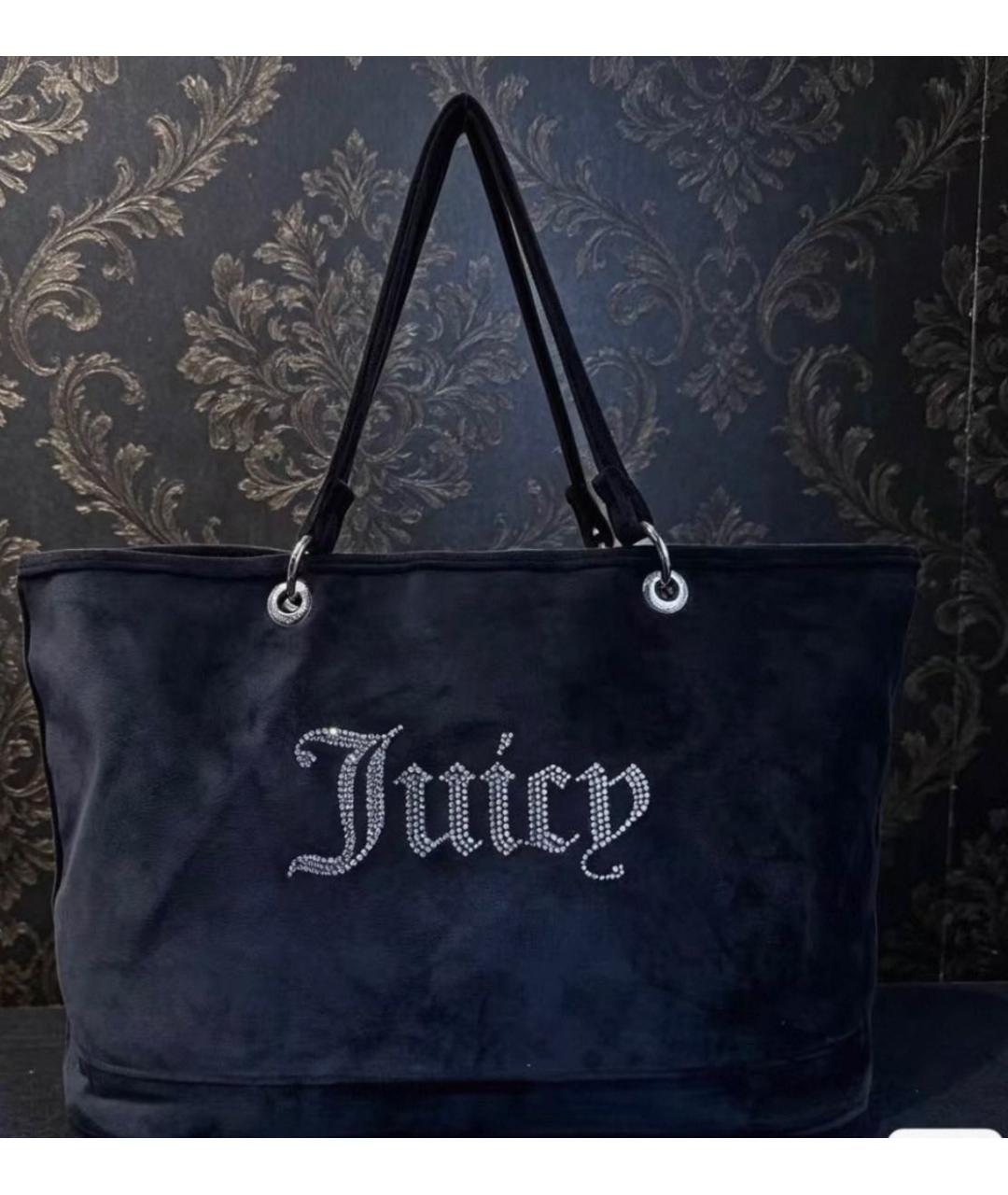 JUICY COUTURE Черная бархатная сумка с короткими ручками, фото 2