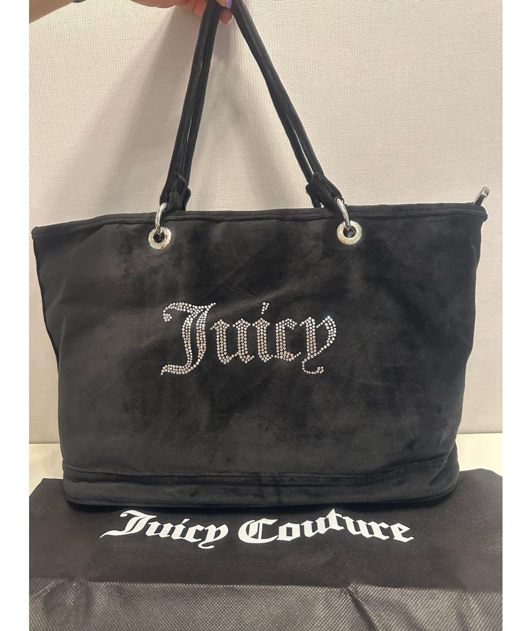 JUICY COUTURE Черная бархатная сумка с короткими ручками, фото 8