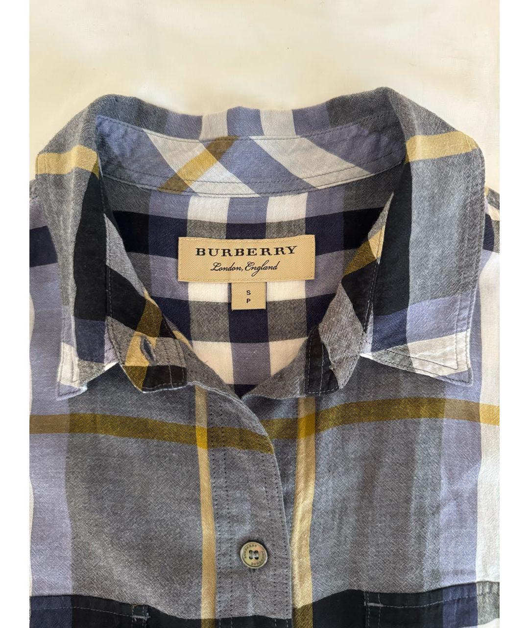BURBERRY Синяя хлопковая рубашка, фото 4