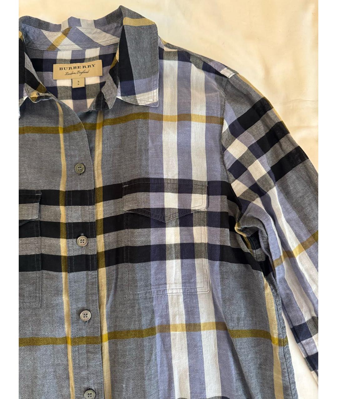 BURBERRY Синяя хлопковая рубашка, фото 3