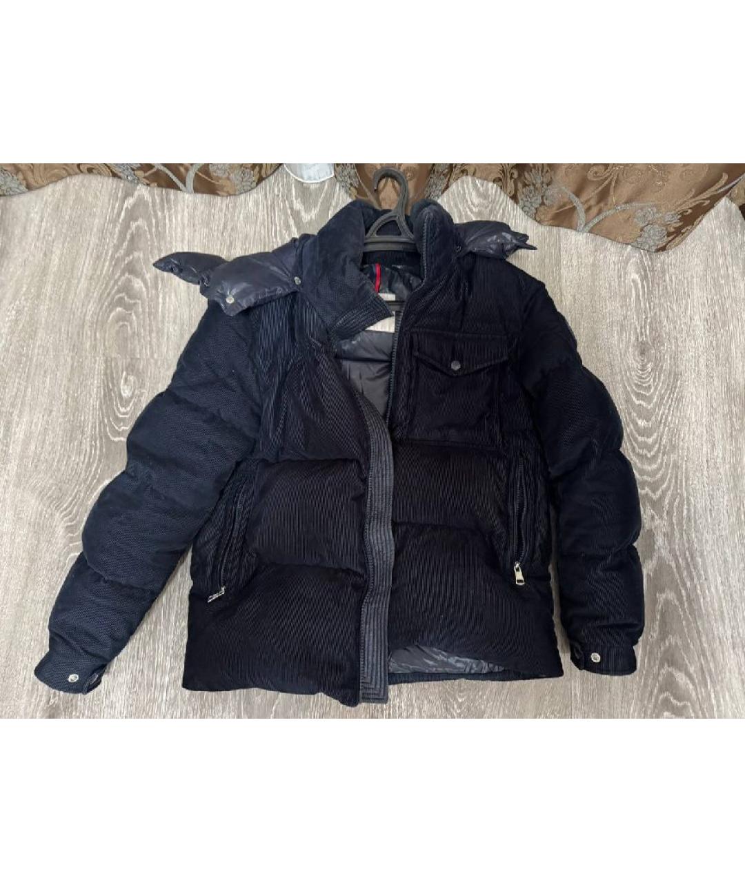 MONCLER Темно-синий пуховик, фото 4