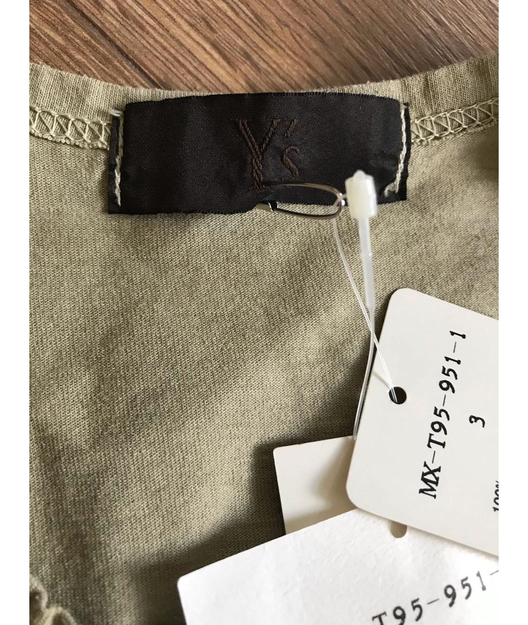 YOHJI YAMAMOTO Хаки хлопковая майка, фото 3