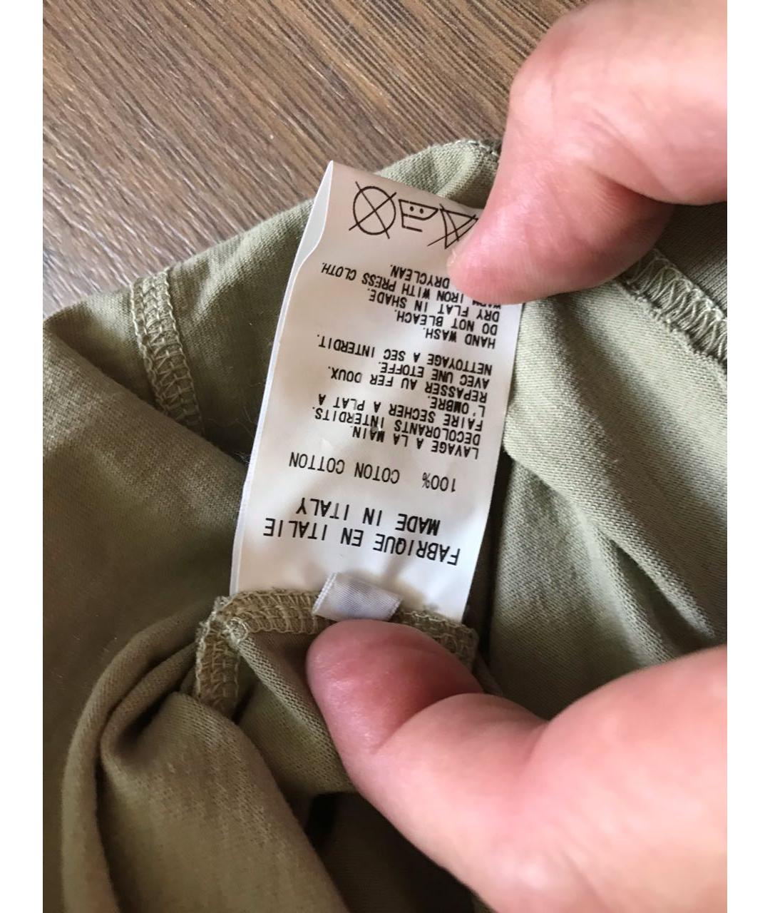 YOHJI YAMAMOTO Хаки хлопковая майка, фото 5