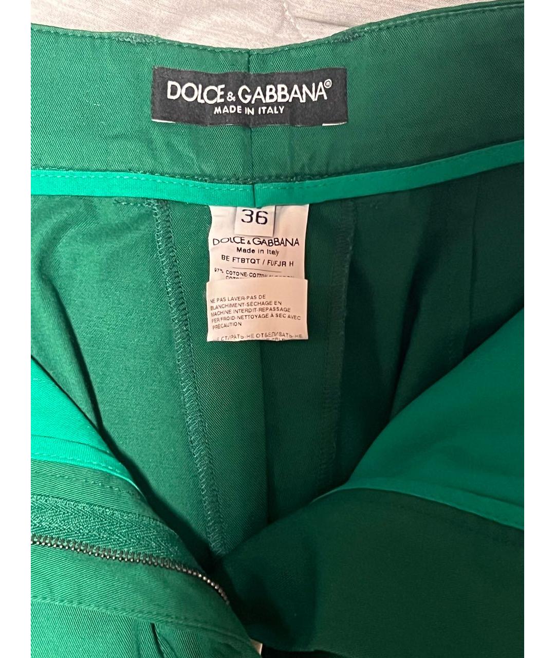 DOLCE&GABBANA Зеленые хлопковые шорты, фото 3