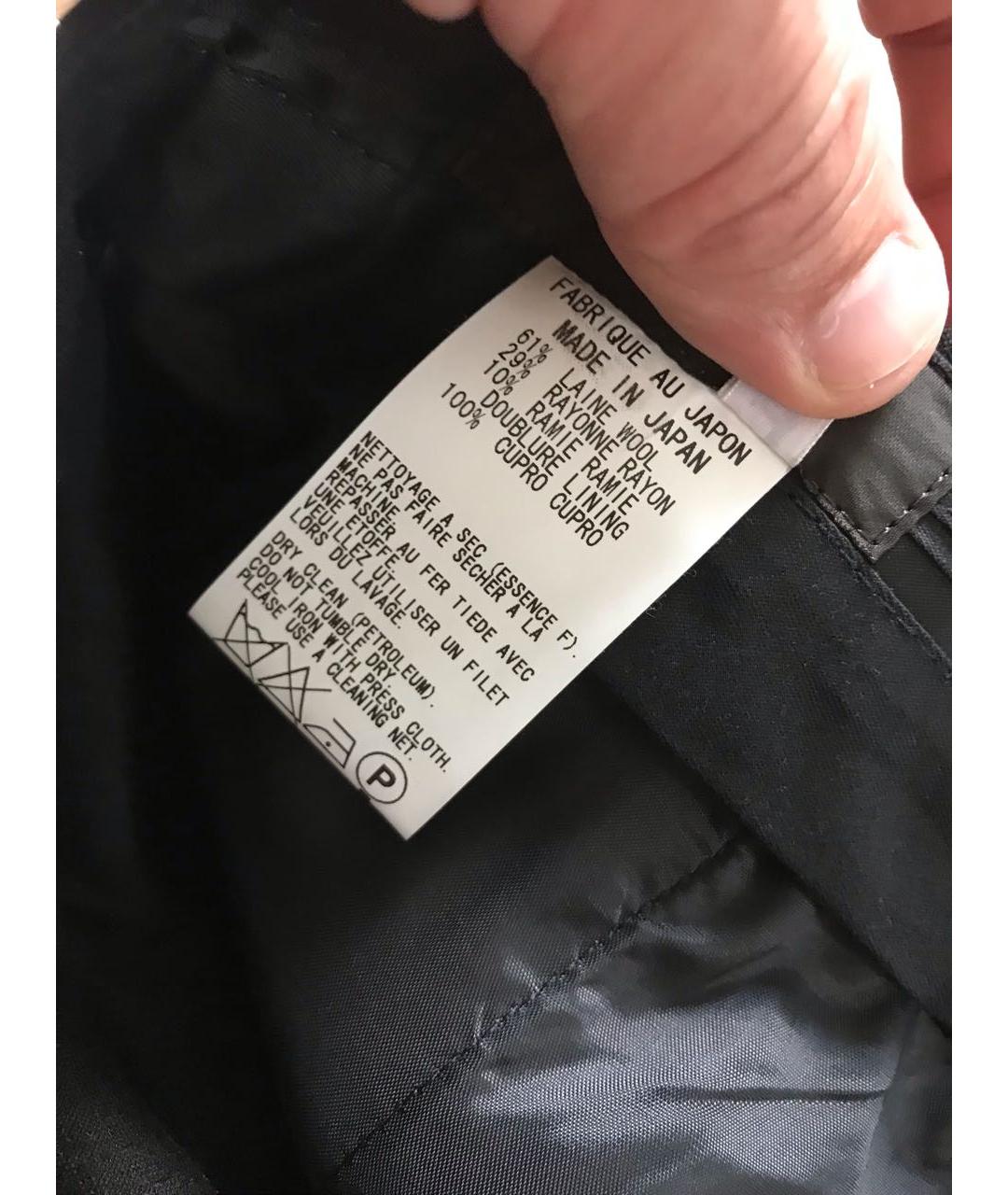 YOHJI YAMAMOTO Черные повседневные брюки, фото 4